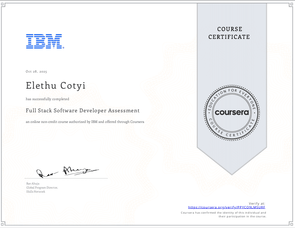 IBM Full Stack Certificate 7